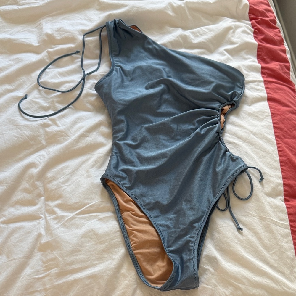 NWT Blue One-Shoulder Swimsuit by J. crew size 6